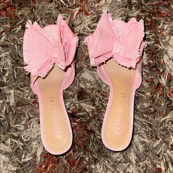 Gianni Bini Wendell Raffia Bow Dress Sandals in Candy Pink - Picture 5 of 7